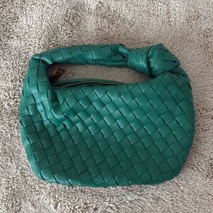Green woven bag